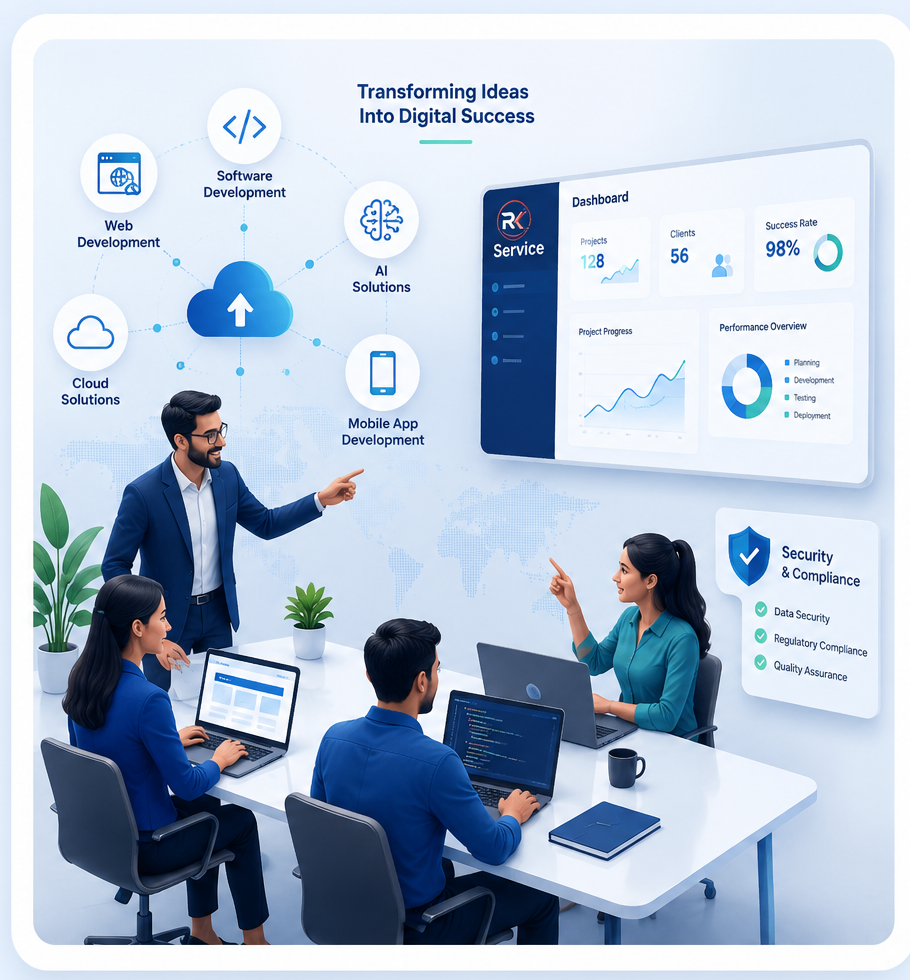 RK Service Website Development, Software Development, AI, Cloud and Digital Transformation